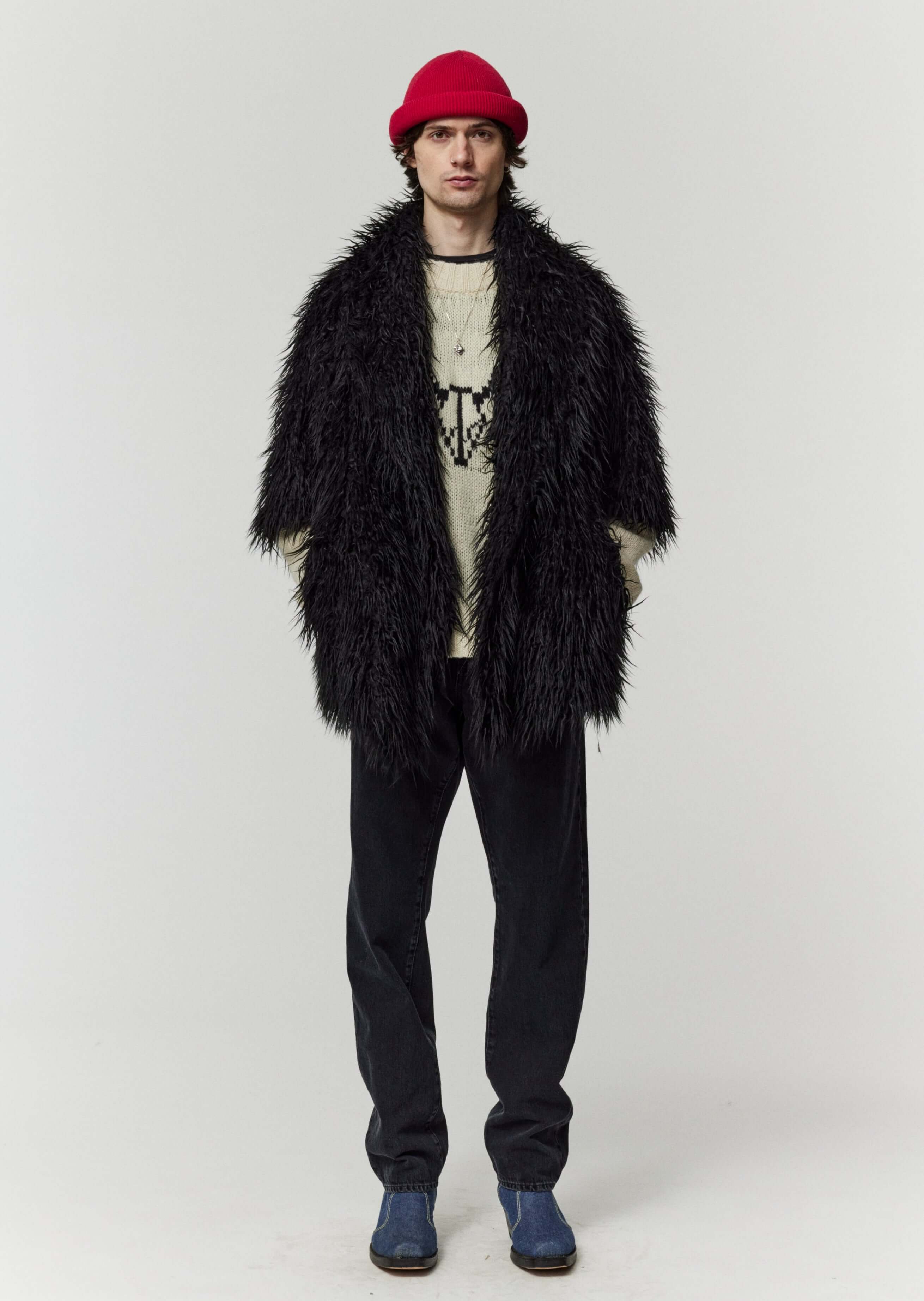 Cap Coat black pile Adnym Atelier