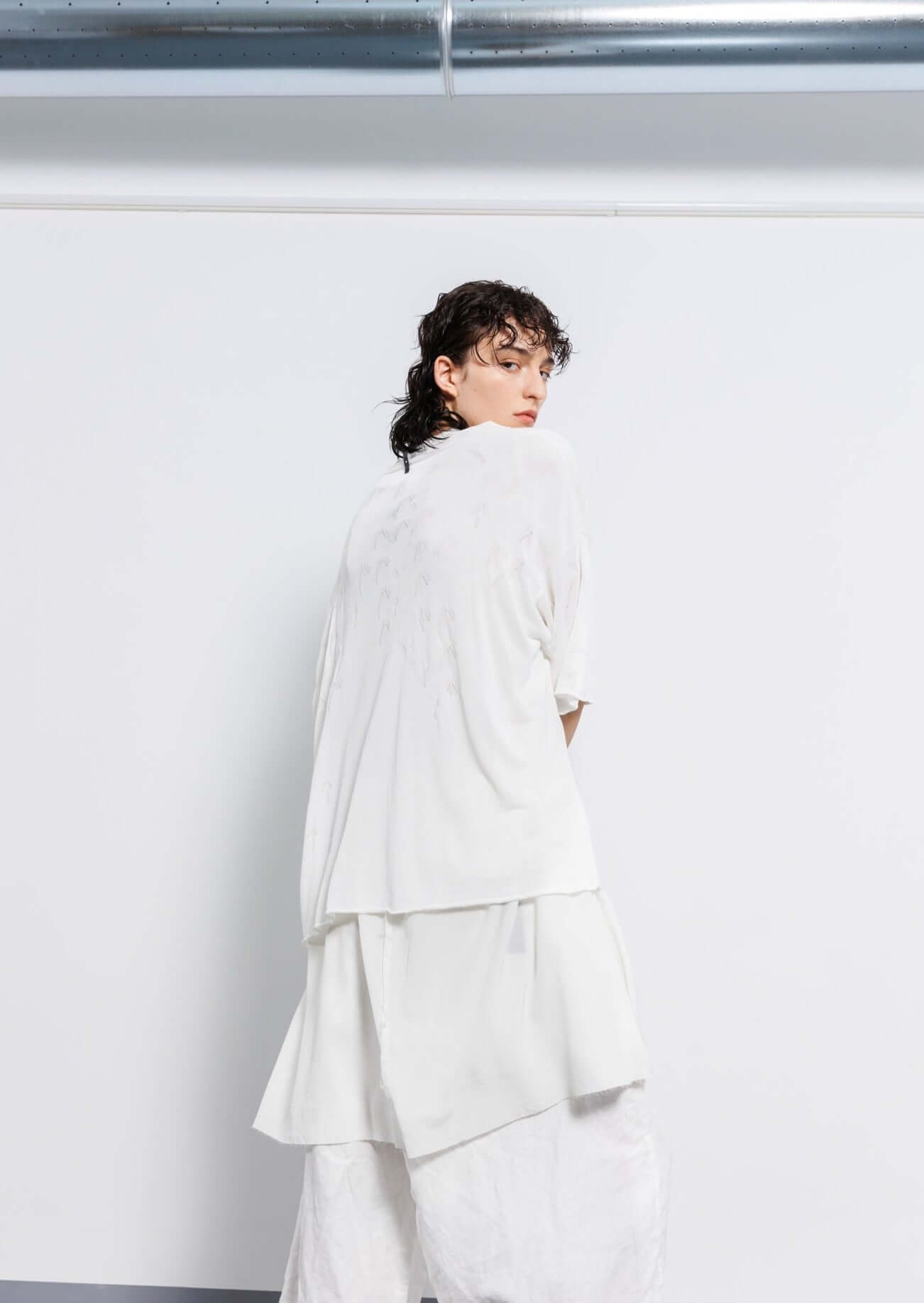 Maxi Shirt in White-Serienumerica