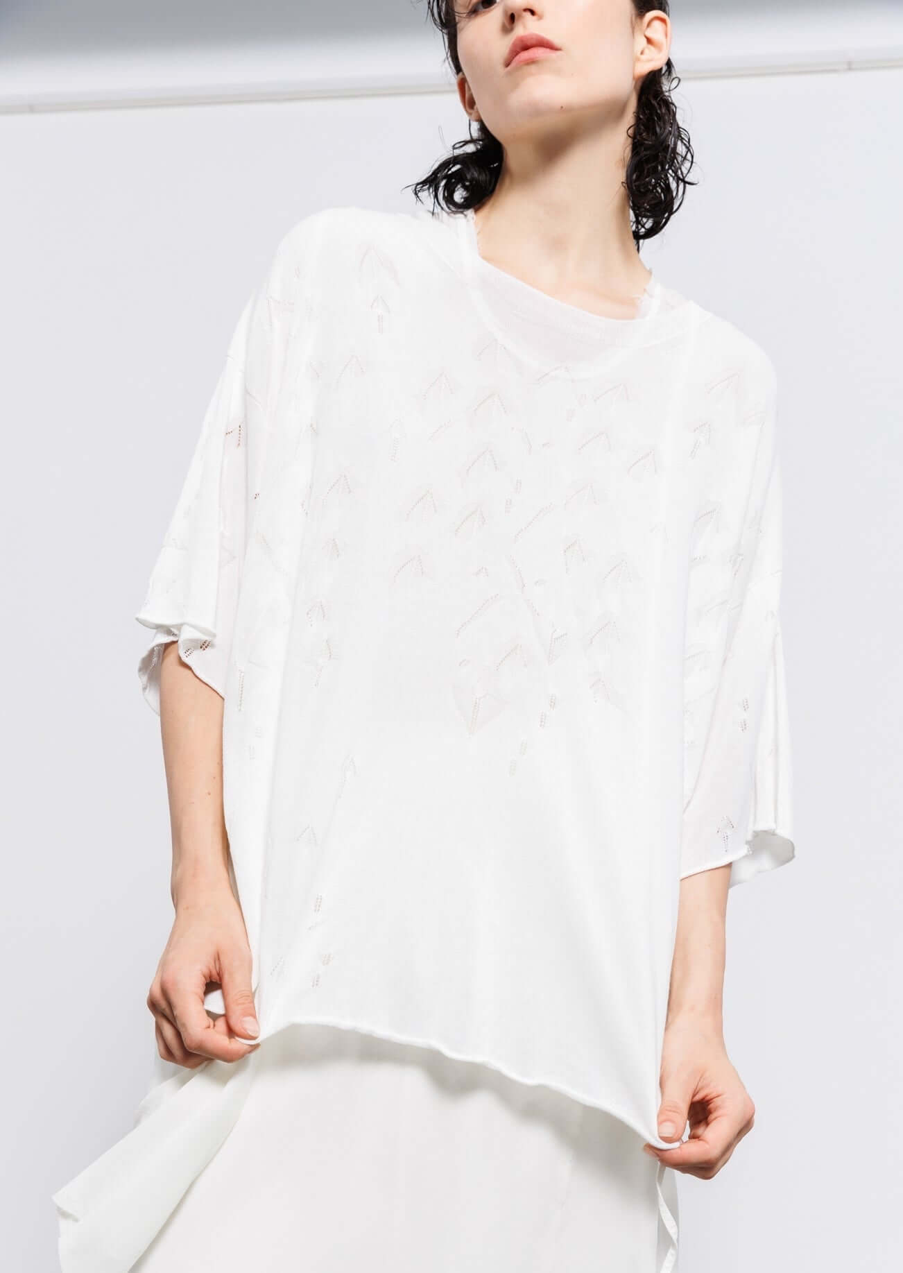 Maxi Shirt in White-Serienumerica