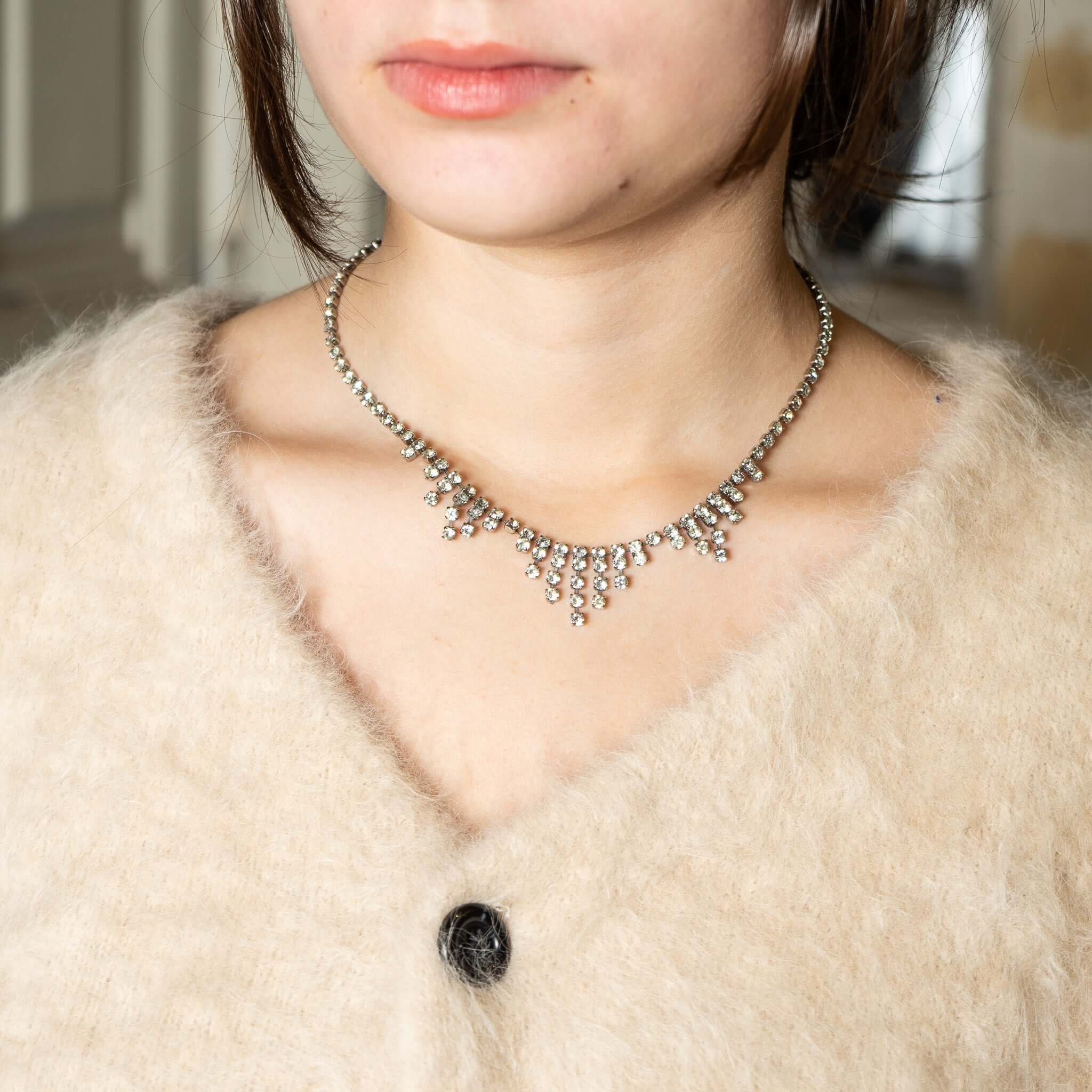 vintage strass coliier