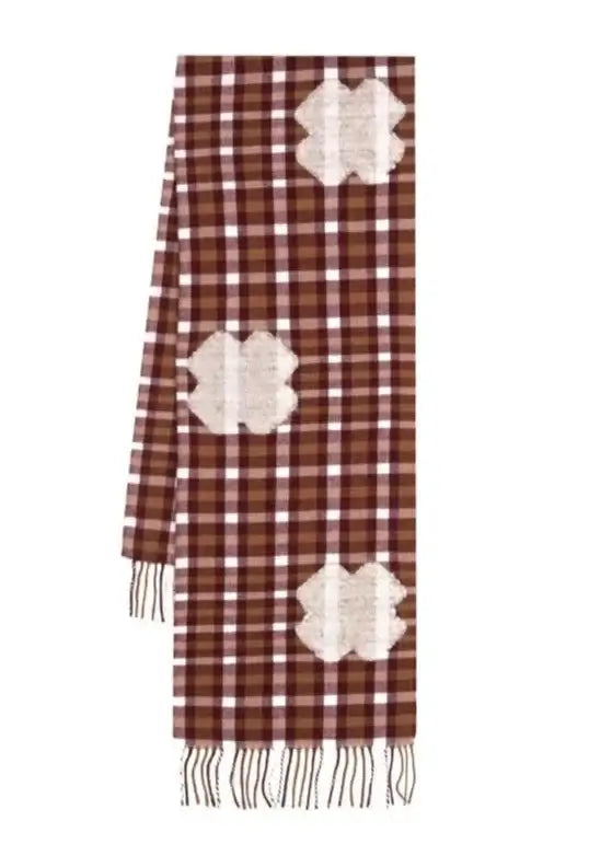 Henrik-Vibskov-Cross-Wool-Scarf-Rust-Grid-Cross