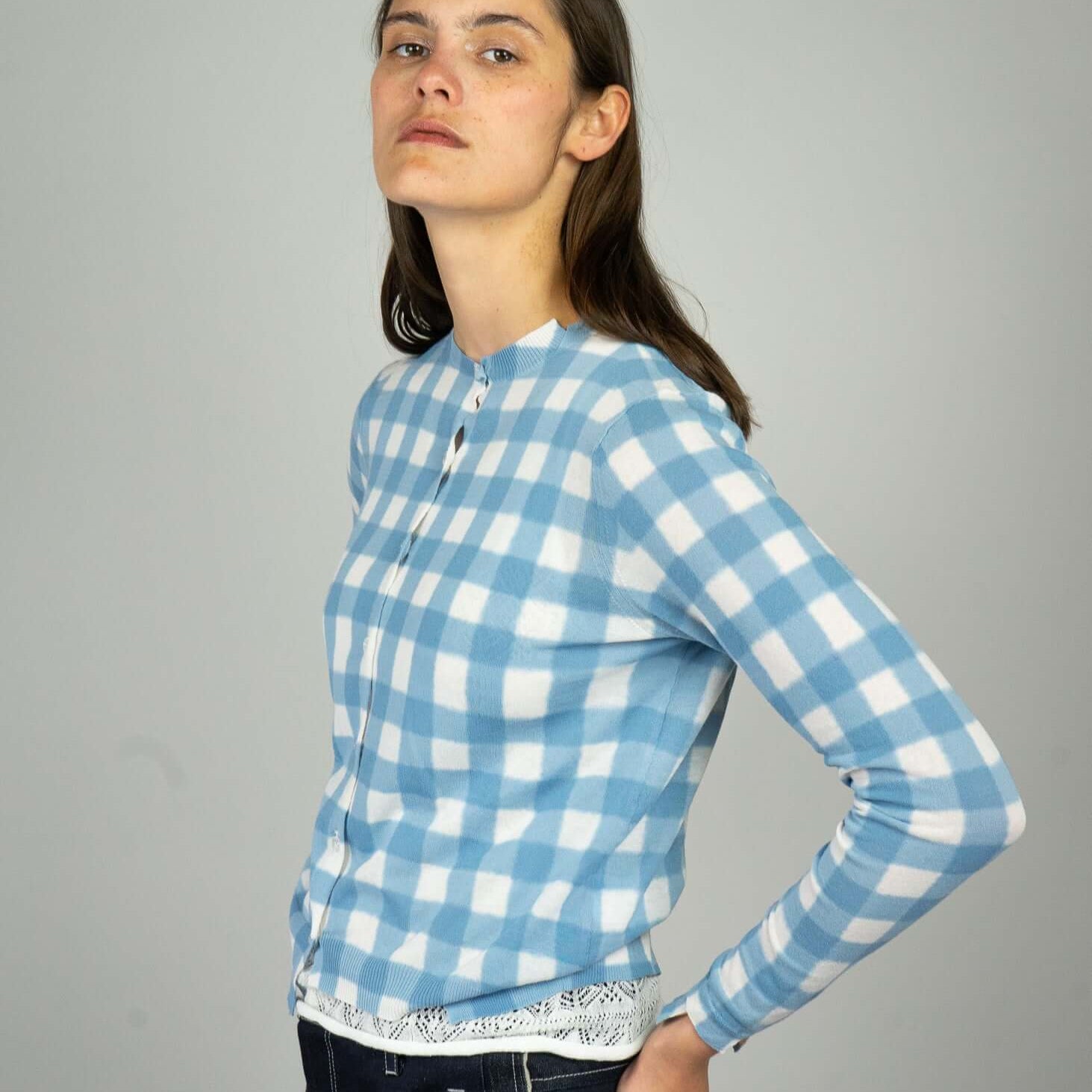 Knit Cardigan FC392C Blue Antipast