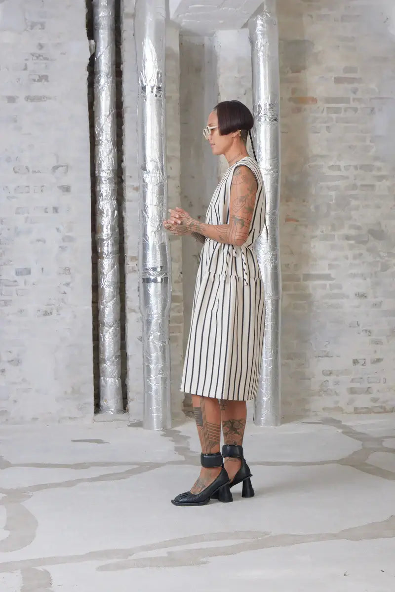 HenrikVibskov-MismatchDress-CremeBlackStripes