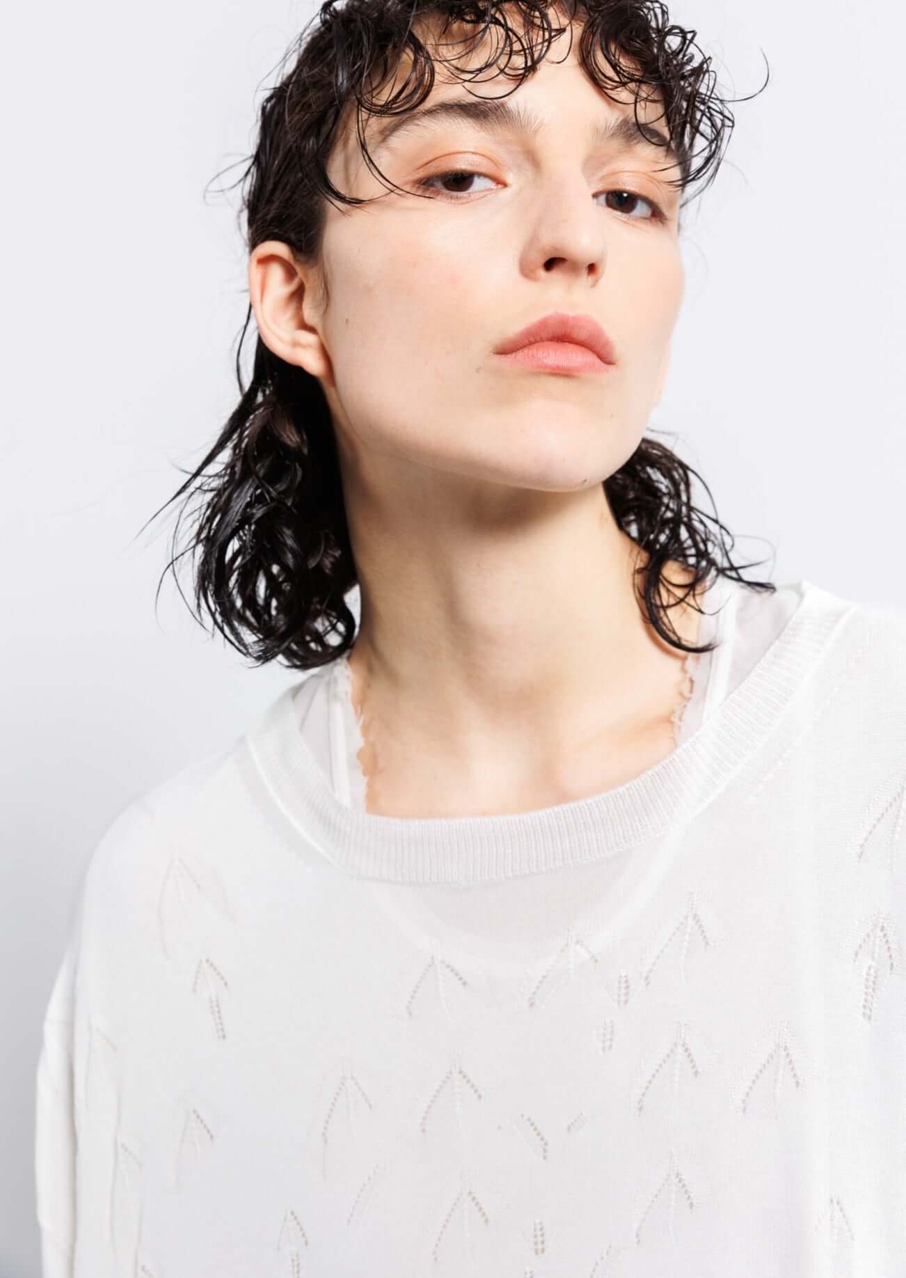 Maxi Shirt in White-Serienumerica