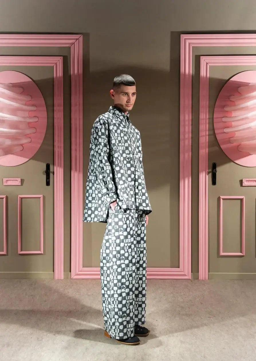 Henrik-Vibskov-Big-Shirt-Black-White-Chess