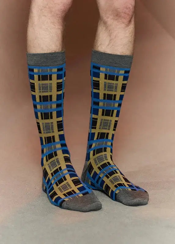 Henrik-Vibskov-Checks-Socks-Homme-Checks-Lavendar