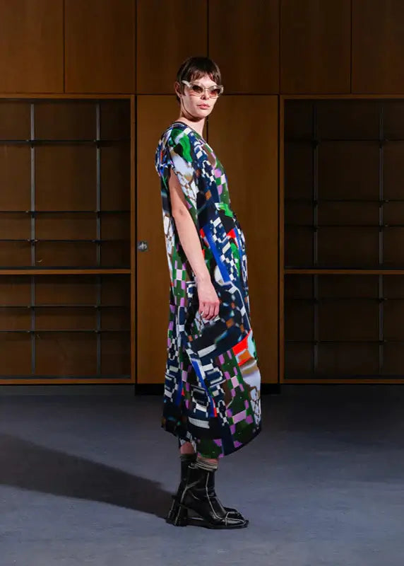 Henrik-Vibskov-Knight-Plisse-Kaftan-Kaleidoscope-Tetris