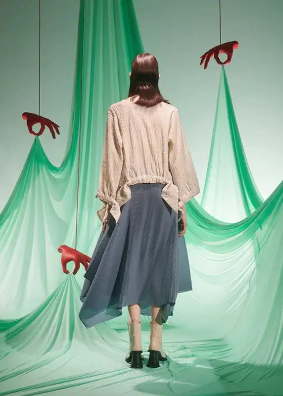 Henrik-Vibskov-Wrist-Plisse-Skirt-Stone-Blue