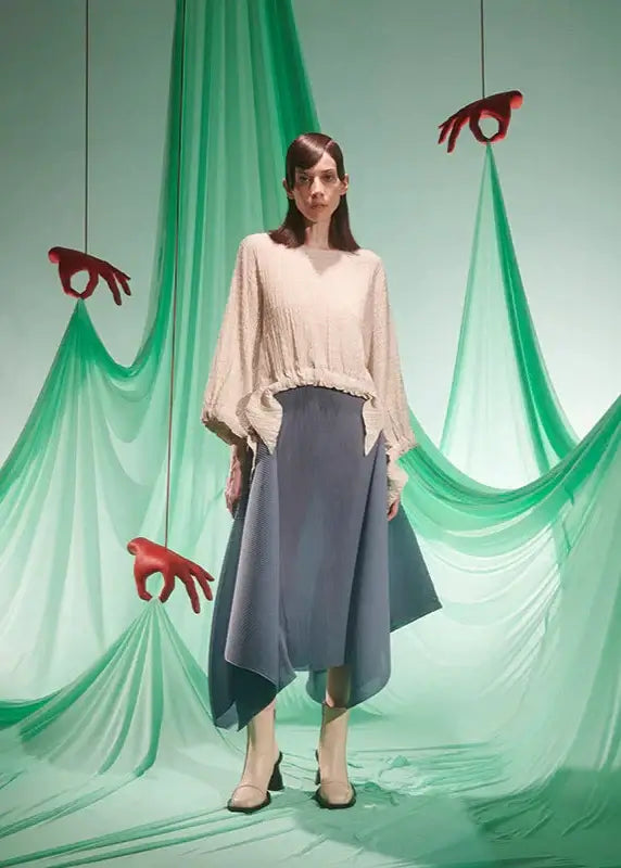 Henrik-Vibskov-Wrist-Plisse-Skirt-Stone-Blue