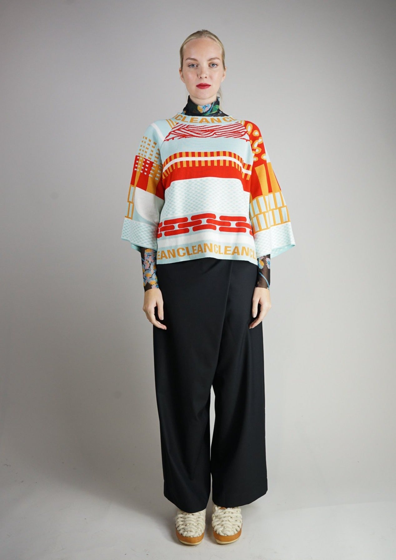 Clean Trumpet Knit Fresh Mint Model Henrik Vibskov