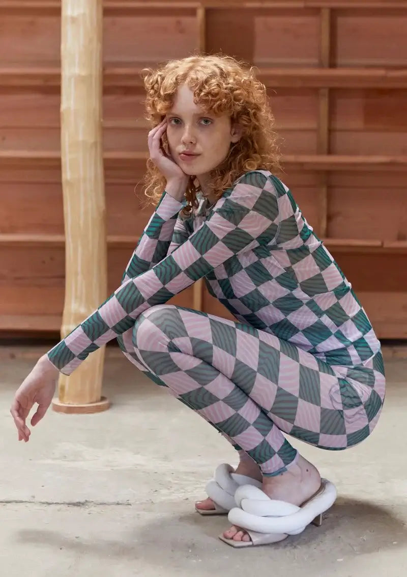 Pollen Mesh Top Roundneck Waves