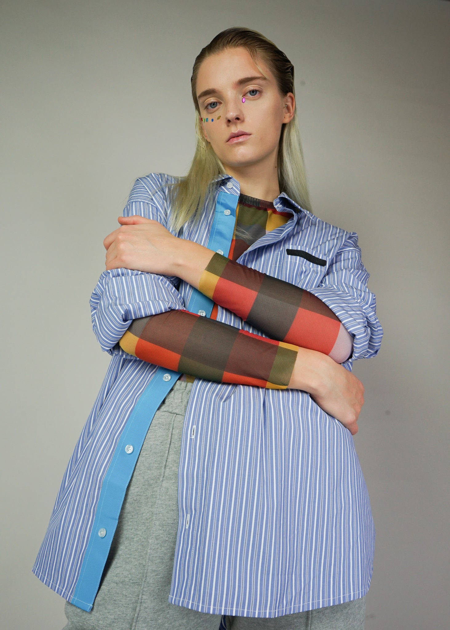 Shirt Blue Striped Grosgrain Shirt